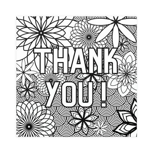 Thank You Flowers - Coloring Poster