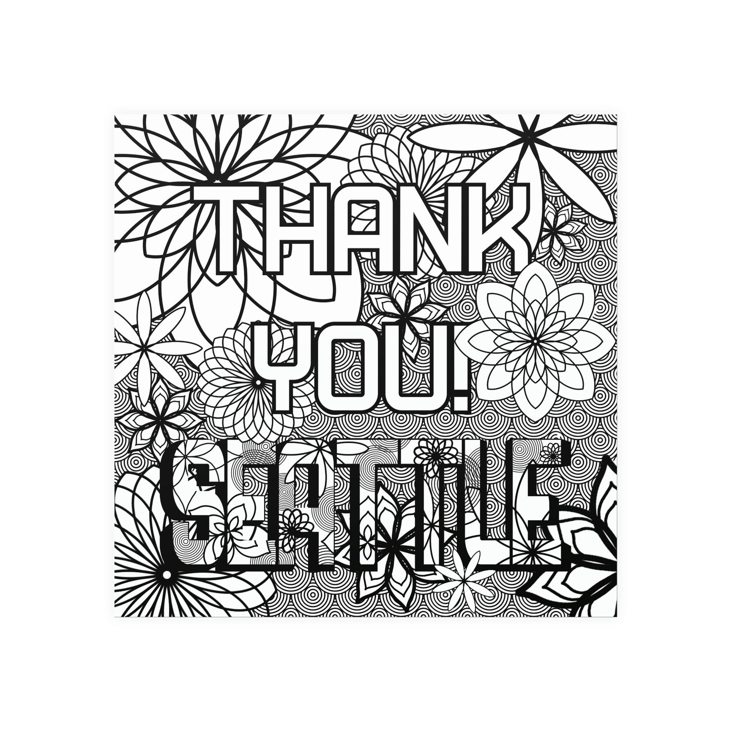 Thank You Coloring Poster Seattle