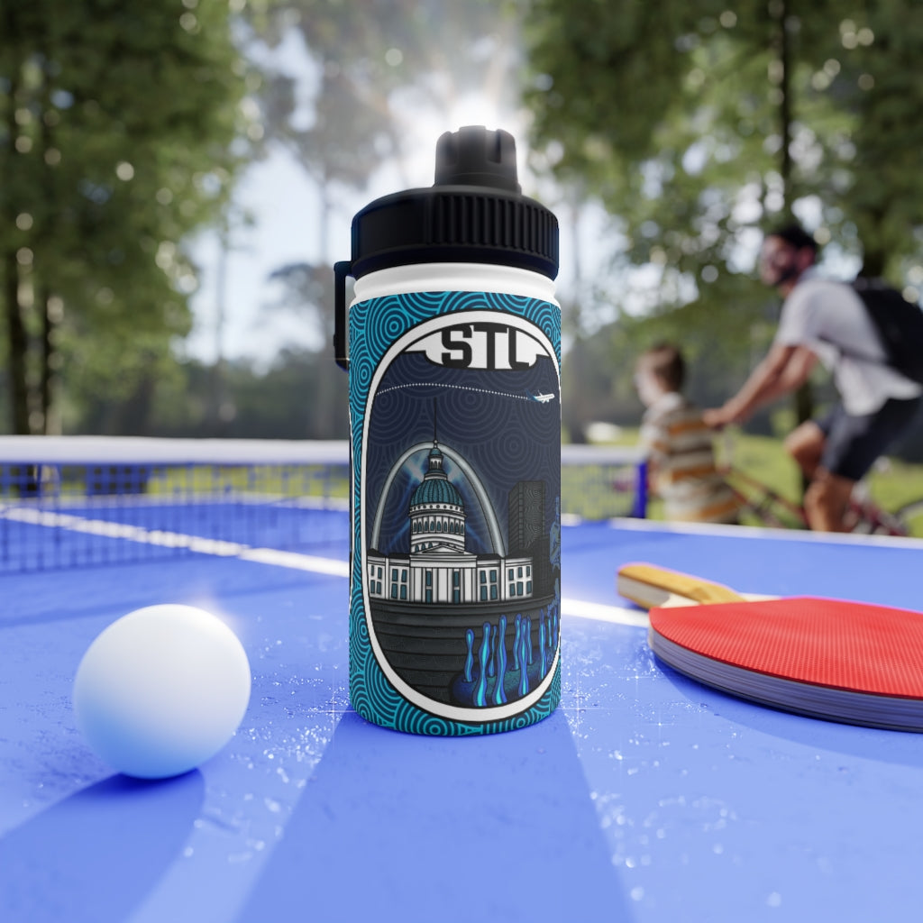 STL-St. Louis Stainless Steel Water Bottle, Sports Lid