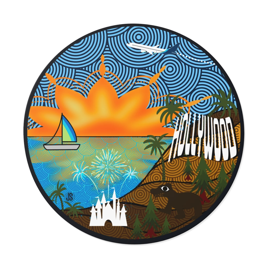 LAX- Los Angeles Round Vinyl Stickers
