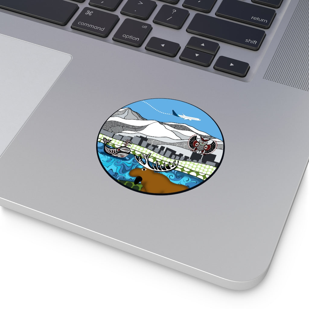 Anchorage Round Vinyl Stickers
