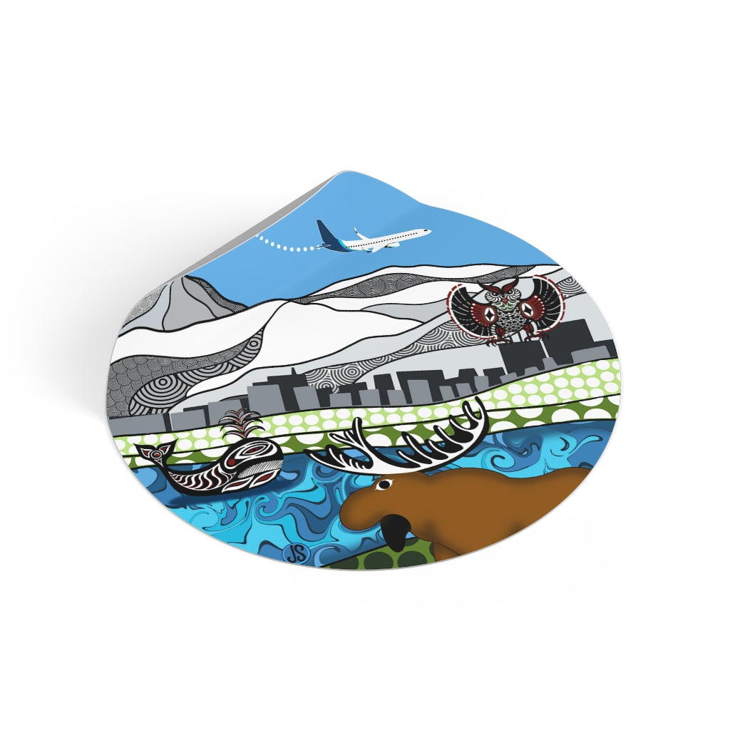 Anchorage Round Vinyl Stickers