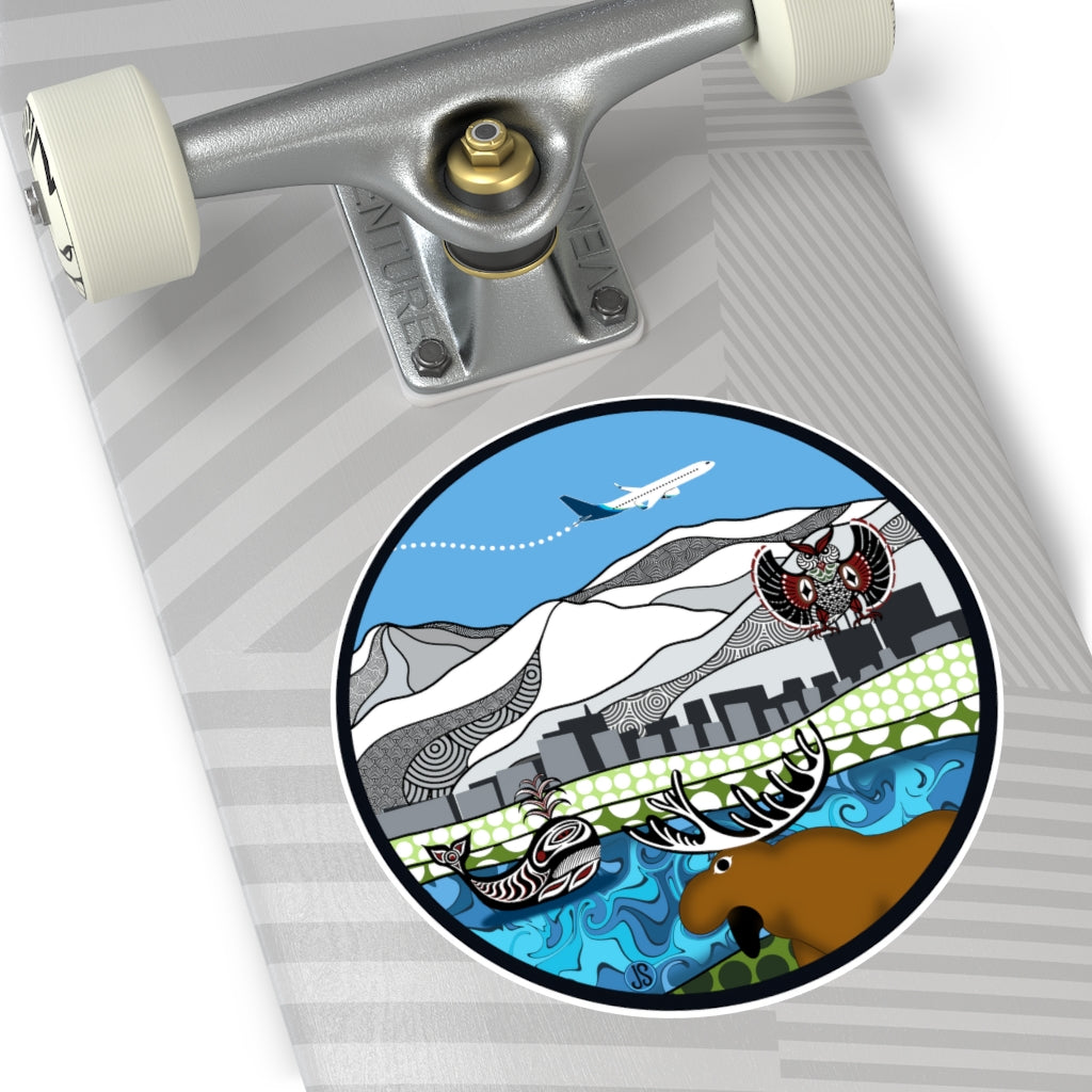 Anchorage Round Vinyl Stickers
