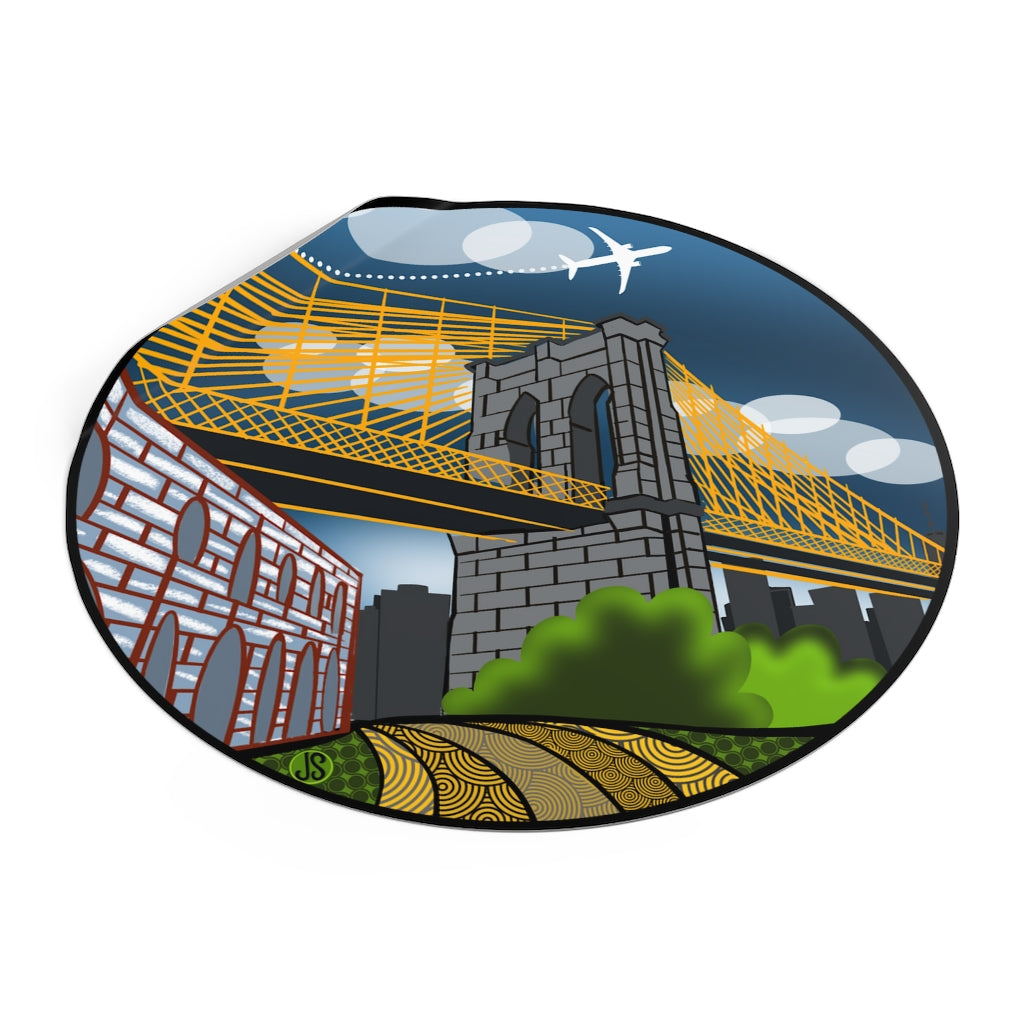 Brooklyn Bridge Round Vinyl Stickers