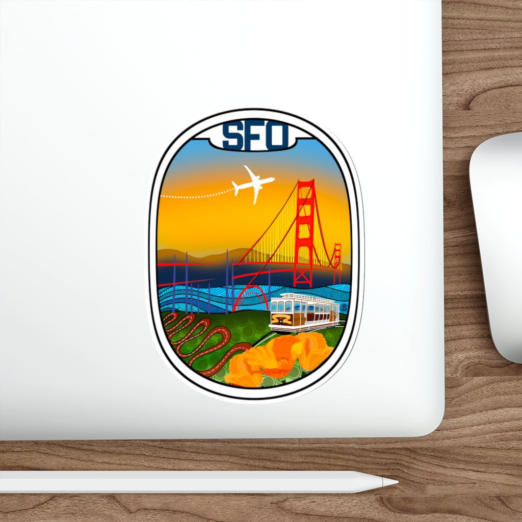 SFO-San Francisco WHT PLANE Stickers