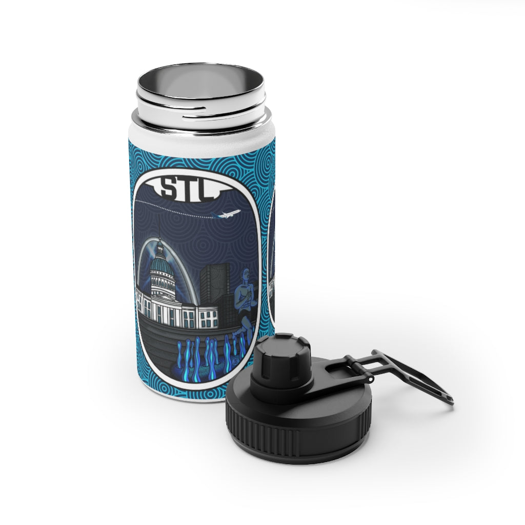 STL-St. Louis Stainless Steel Water Bottle, Sports Lid