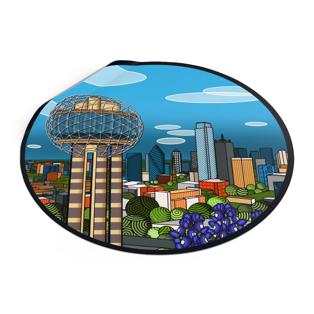 Dallas Fort Worth Round Vinyl Stickers
