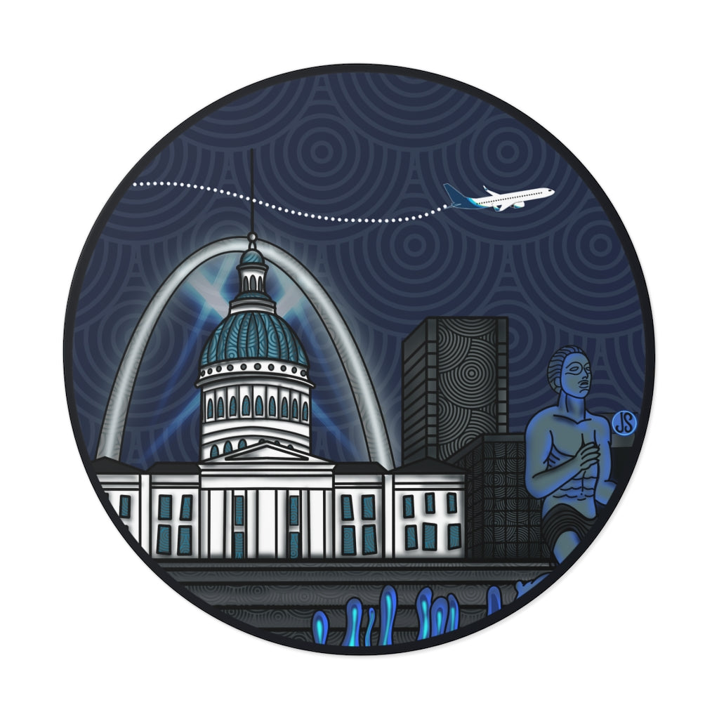 STL - St. Louis Round Vinyl Stickers