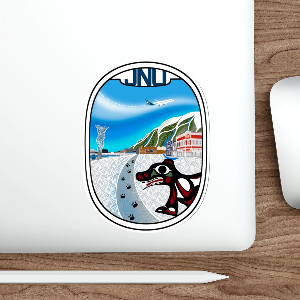 JNU Juneau blue plane Die-Cut Stickers