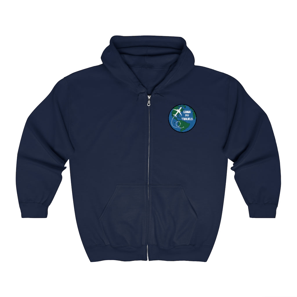 Color My Travels Unisex Zip Up Hoodie