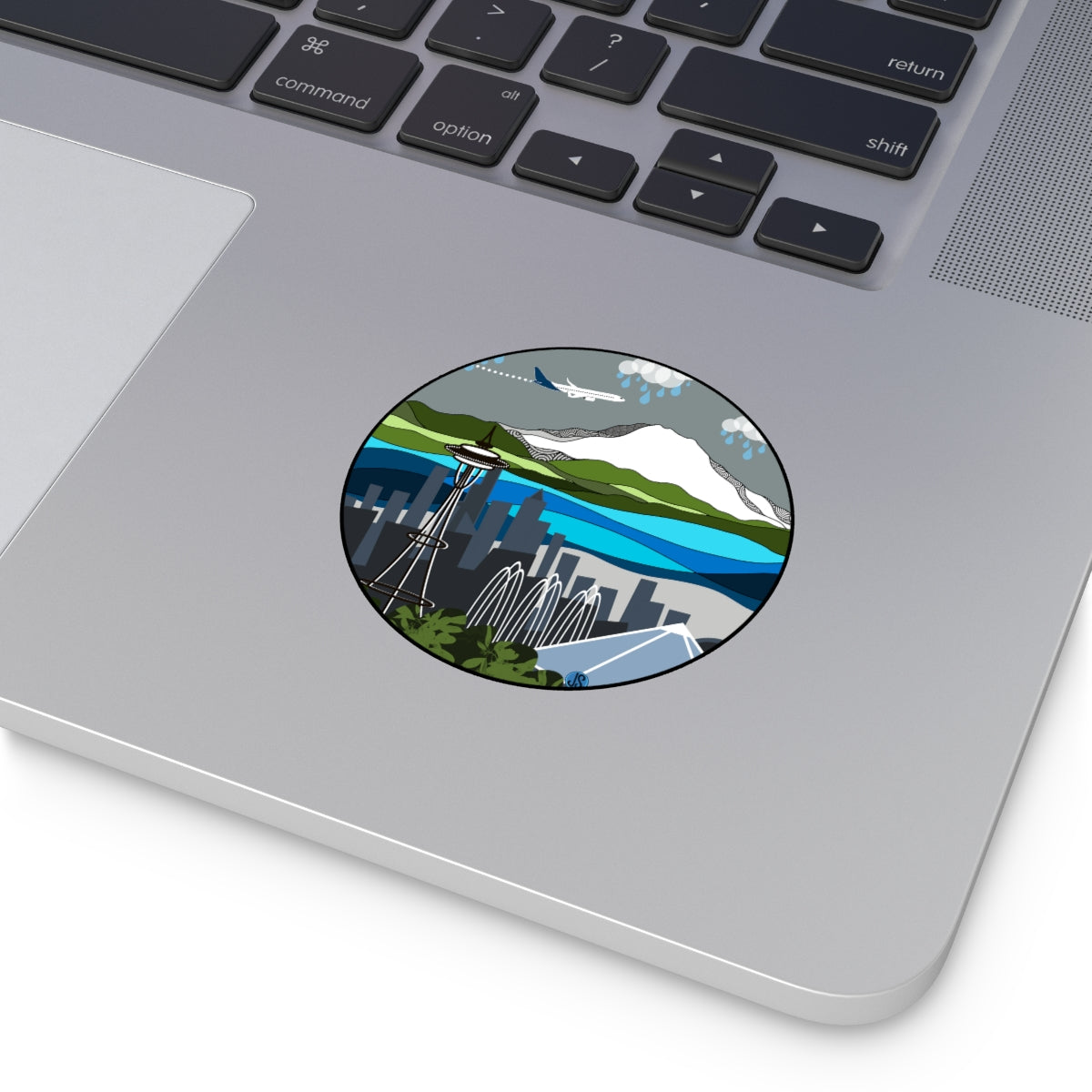 Seattle airplane Round Vinyl Stickers