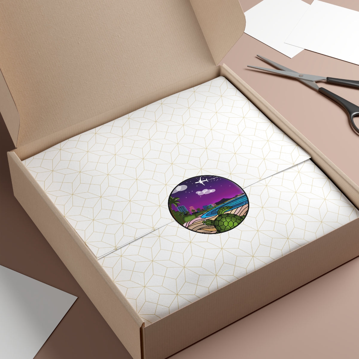 Honolulu Round Vinyl Stickers