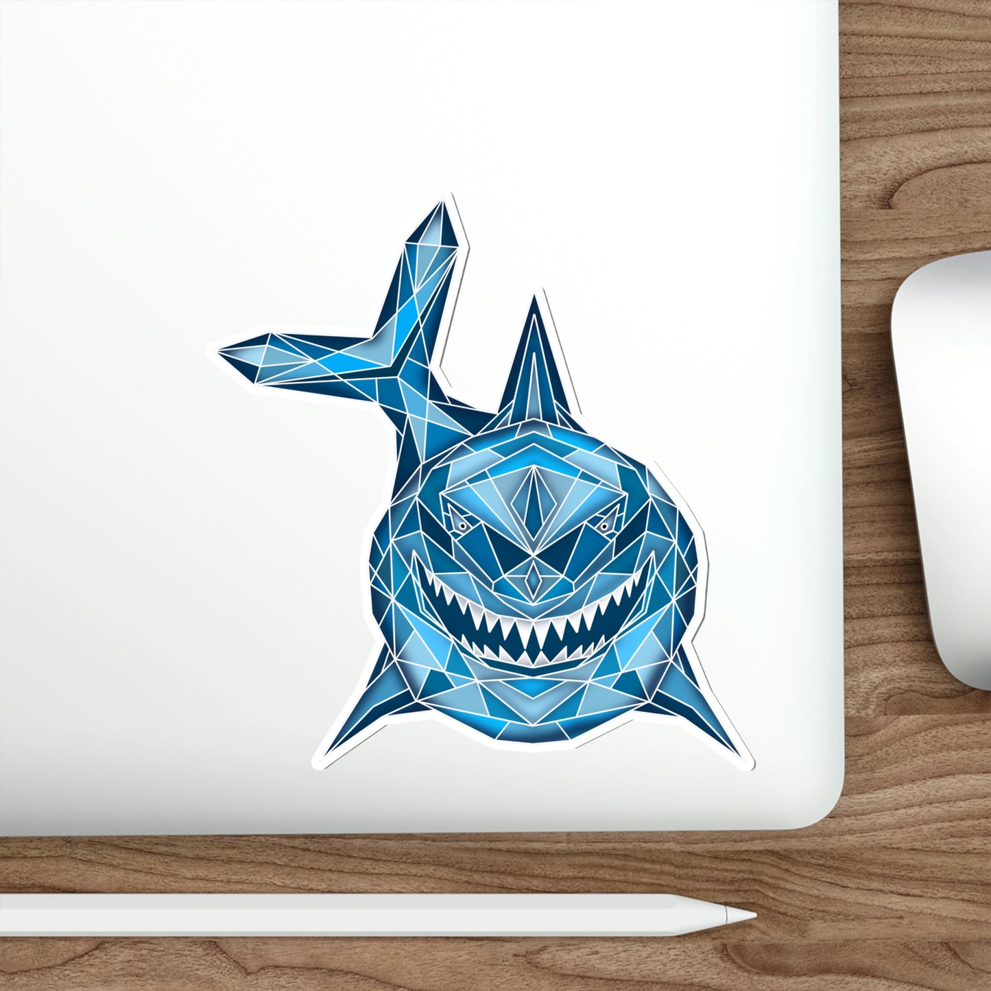 Swimming Blue Shark Die-Cut Stickers