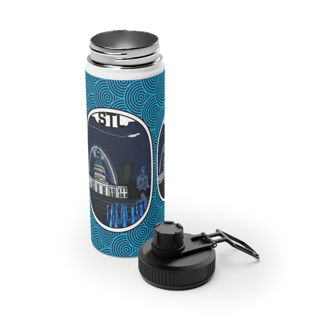 STL-St. Louis Stainless Steel Water Bottle, Sports Lid