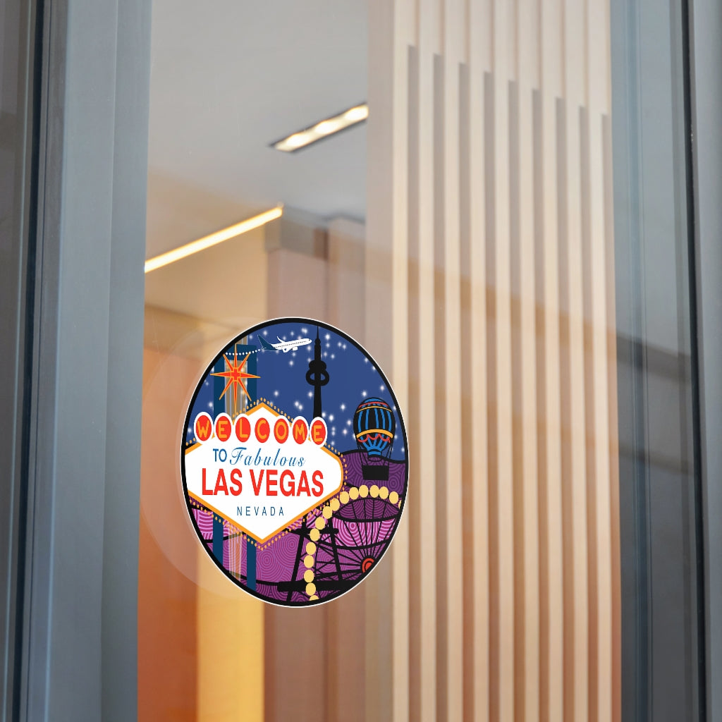 Las Vegas Round Vinyl Stickers