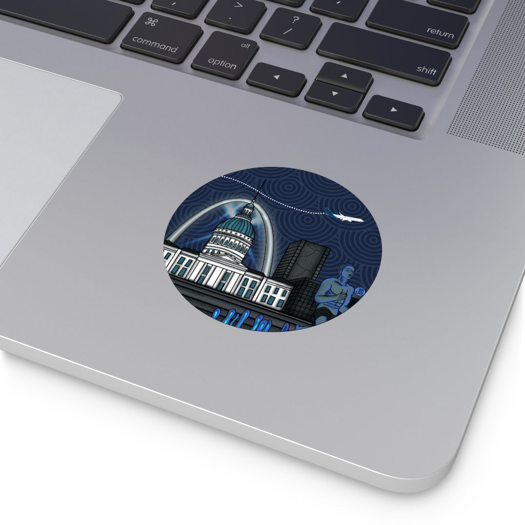 STL - St. Louis Round Vinyl Stickers