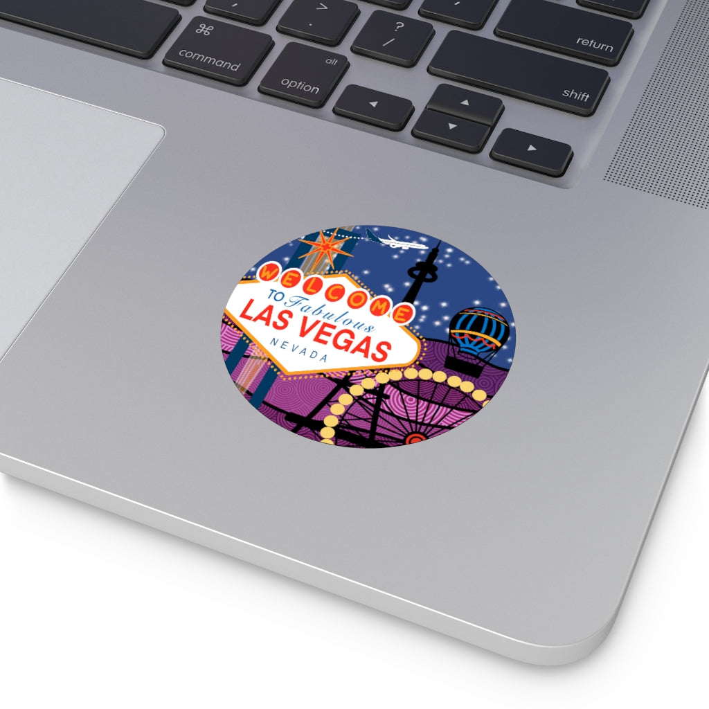 Las Vegas Round Vinyl Stickers