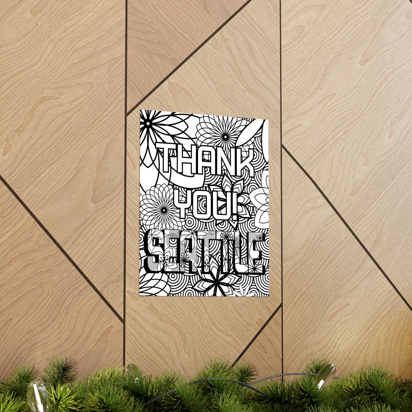 Thank you Seattle Coloring Poster
