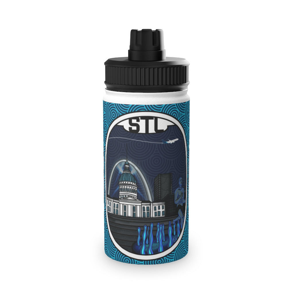 STL-St. Louis Stainless Steel Water Bottle, Sports Lid