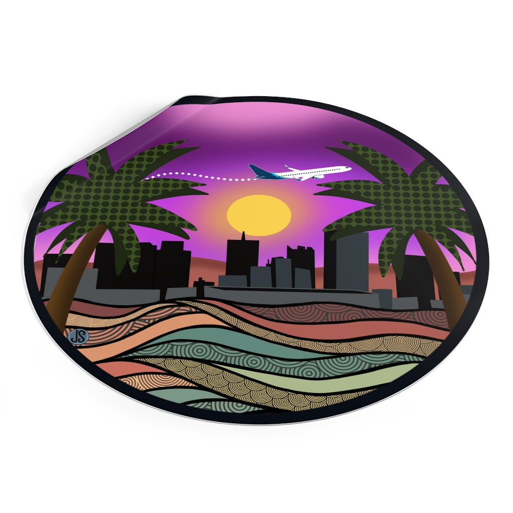Phoenix Round Vinyl Stickers