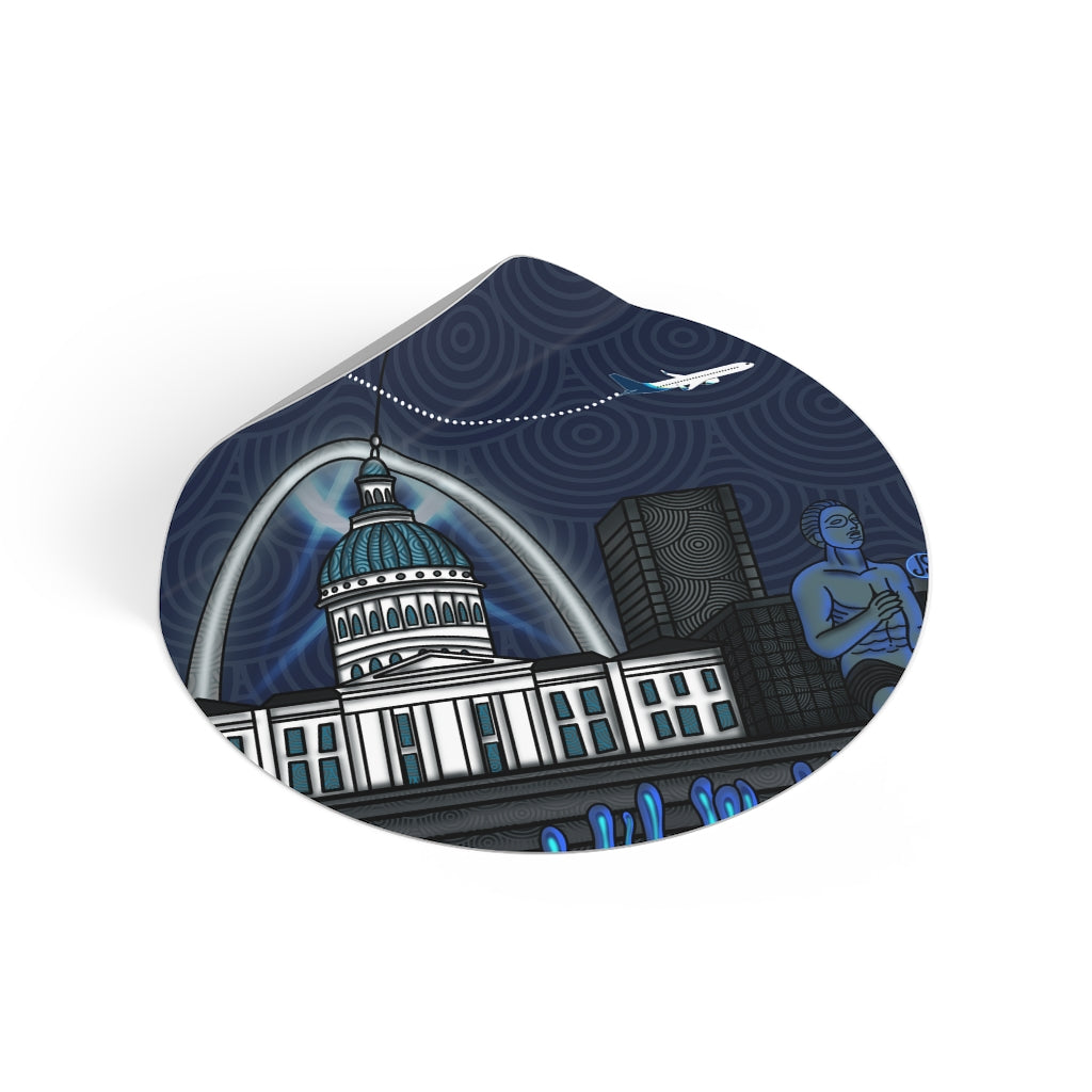 STL - St. Louis Round Vinyl Stickers