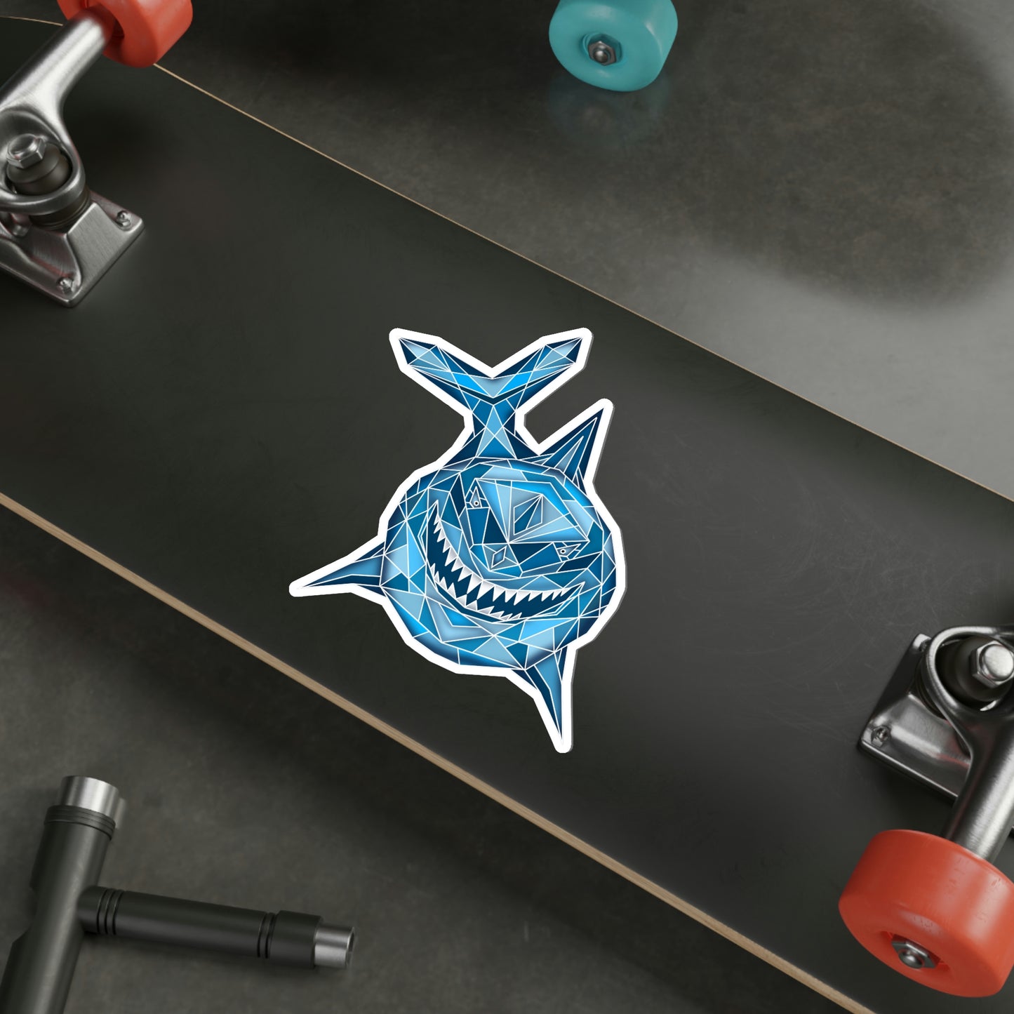 Swimming Blue Shark Die-Cut Stickers