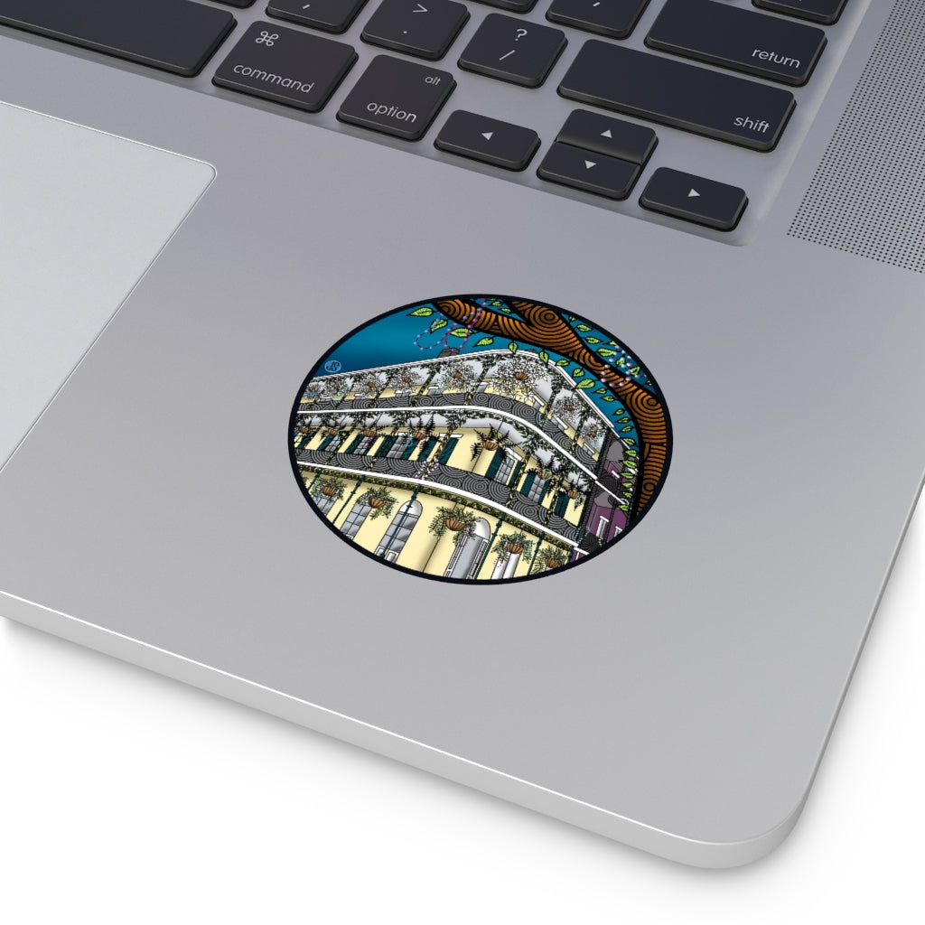 New Orleans Round Vinyl Stickers