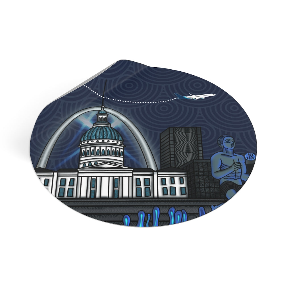 STL - St. Louis Round Vinyl Stickers