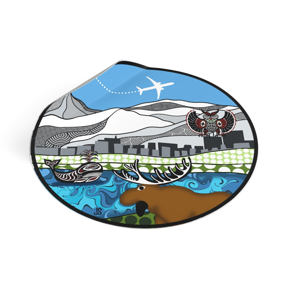 Anchorage Round Vinyl Stickers