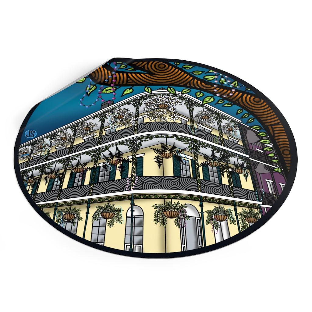 New Orleans Round Vinyl Stickers