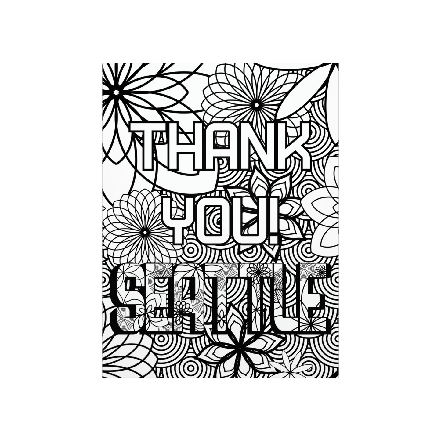 Thank you Seattle Coloring Poster
