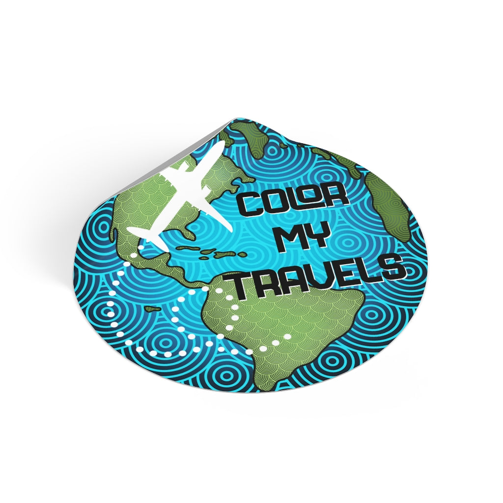 Color my travels Vinyl Stickers