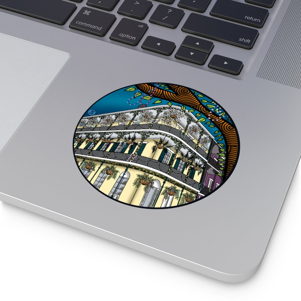 New Orleans Round Vinyl Stickers