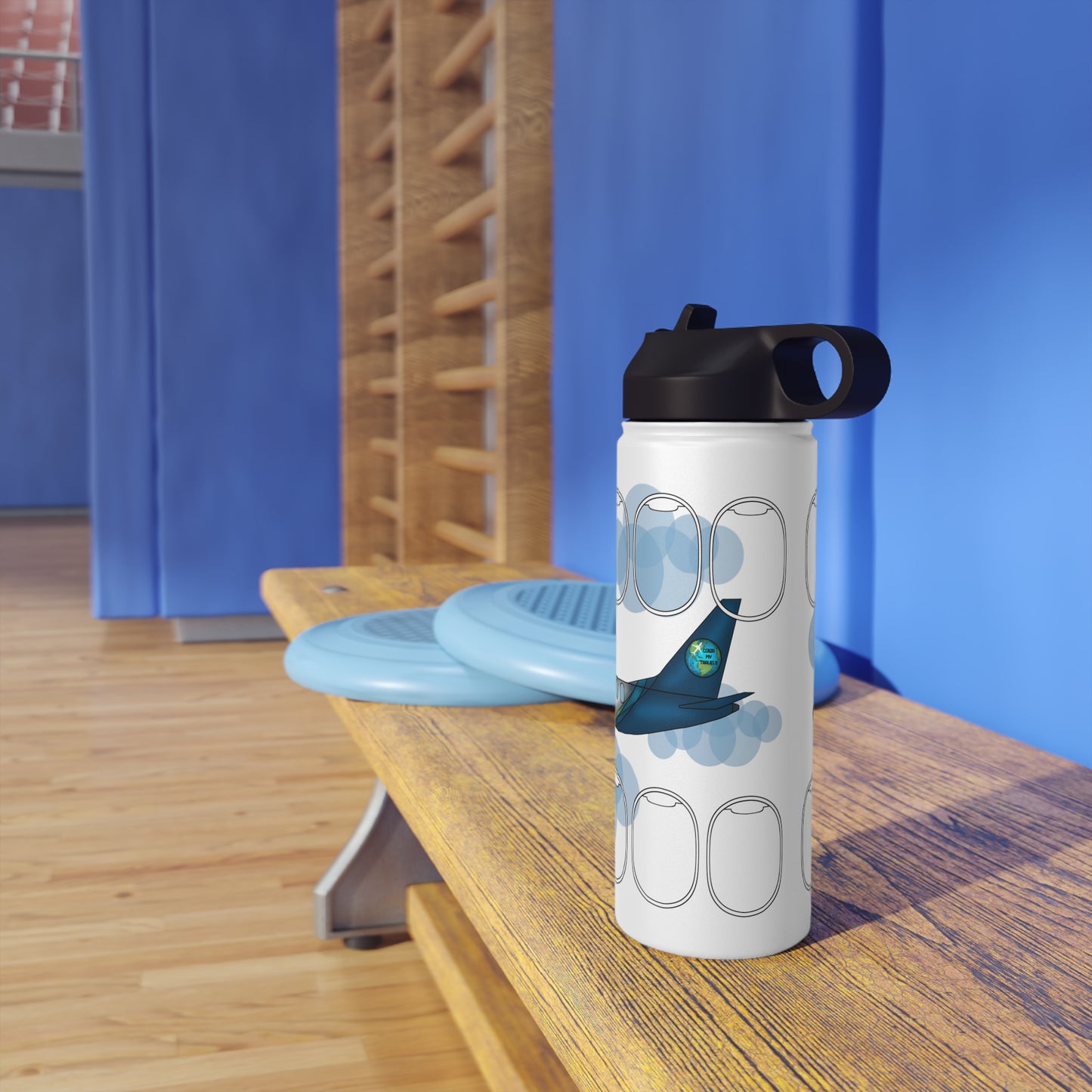 Jet window collection Stainless Steel Water Bottle, Standard Lid