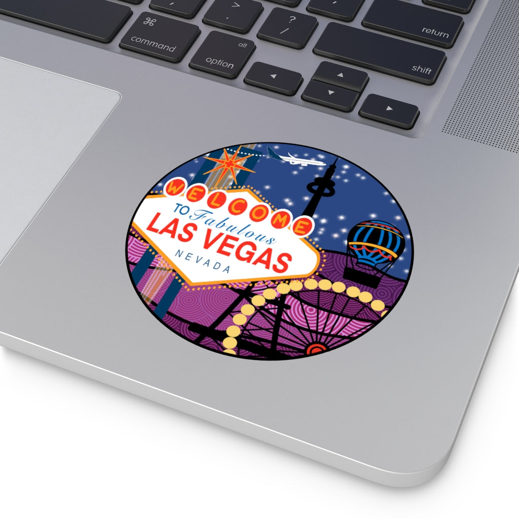 Las Vegas Round Vinyl Stickers