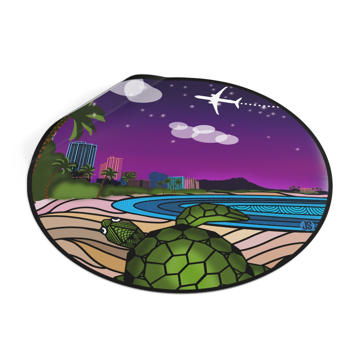 Honolulu Round Vinyl Stickers