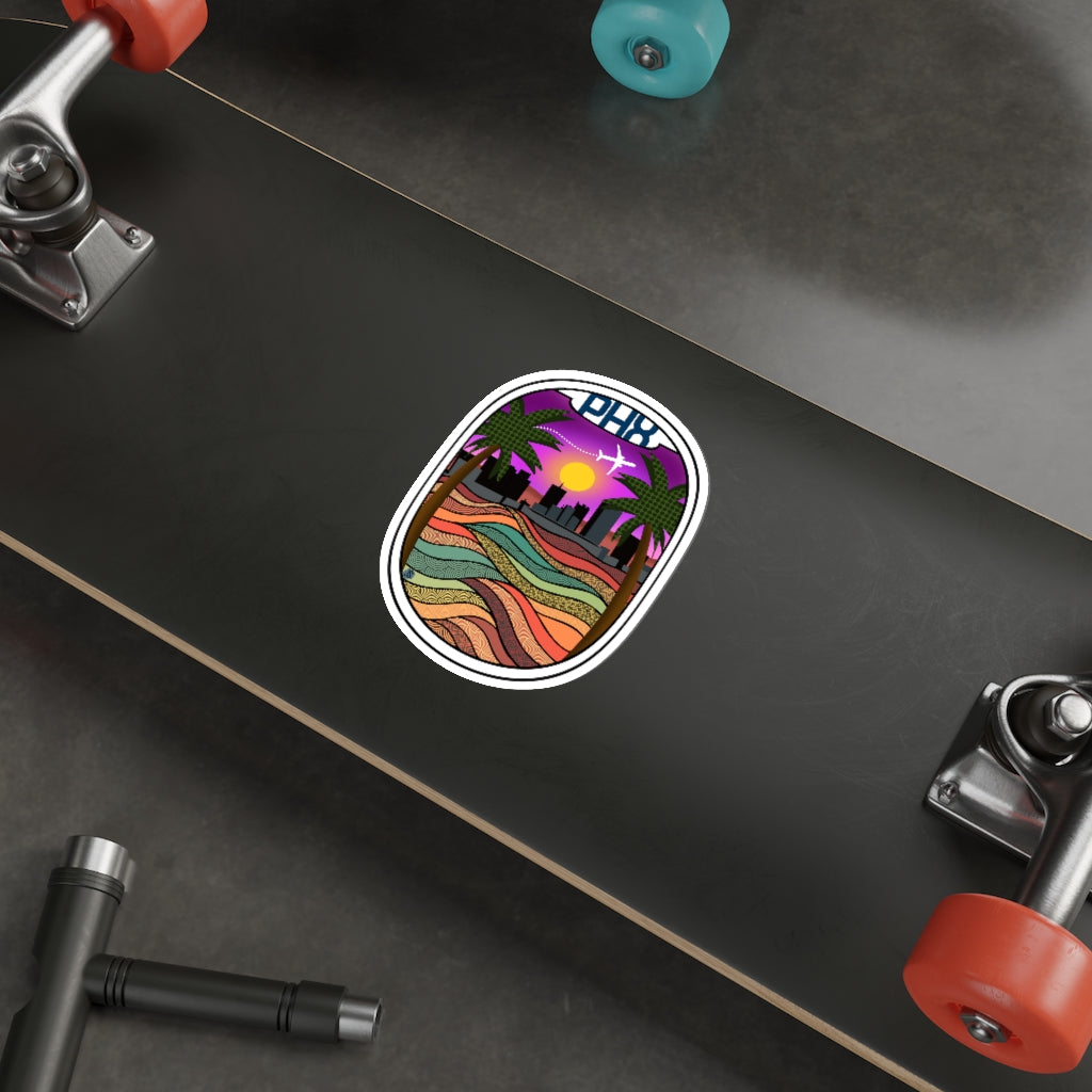 PHX Wht plane Die-Cut Stickers