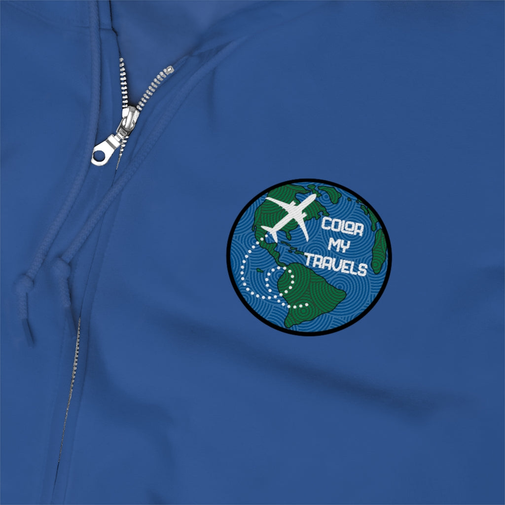 Color My Travels Unisex Zip Up Hoodie