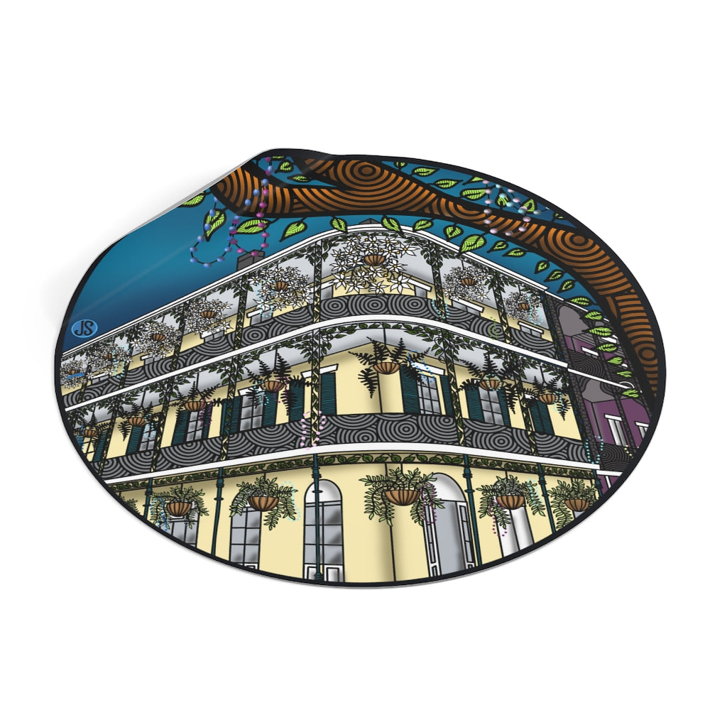 New Orleans Round Vinyl Stickers