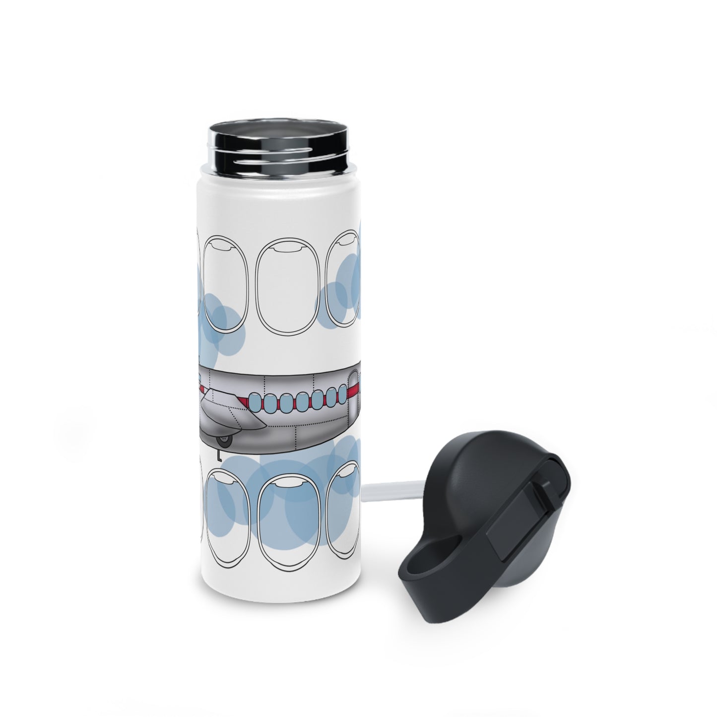 Window collection Stainless Steel Water Bottle, Standard Lid