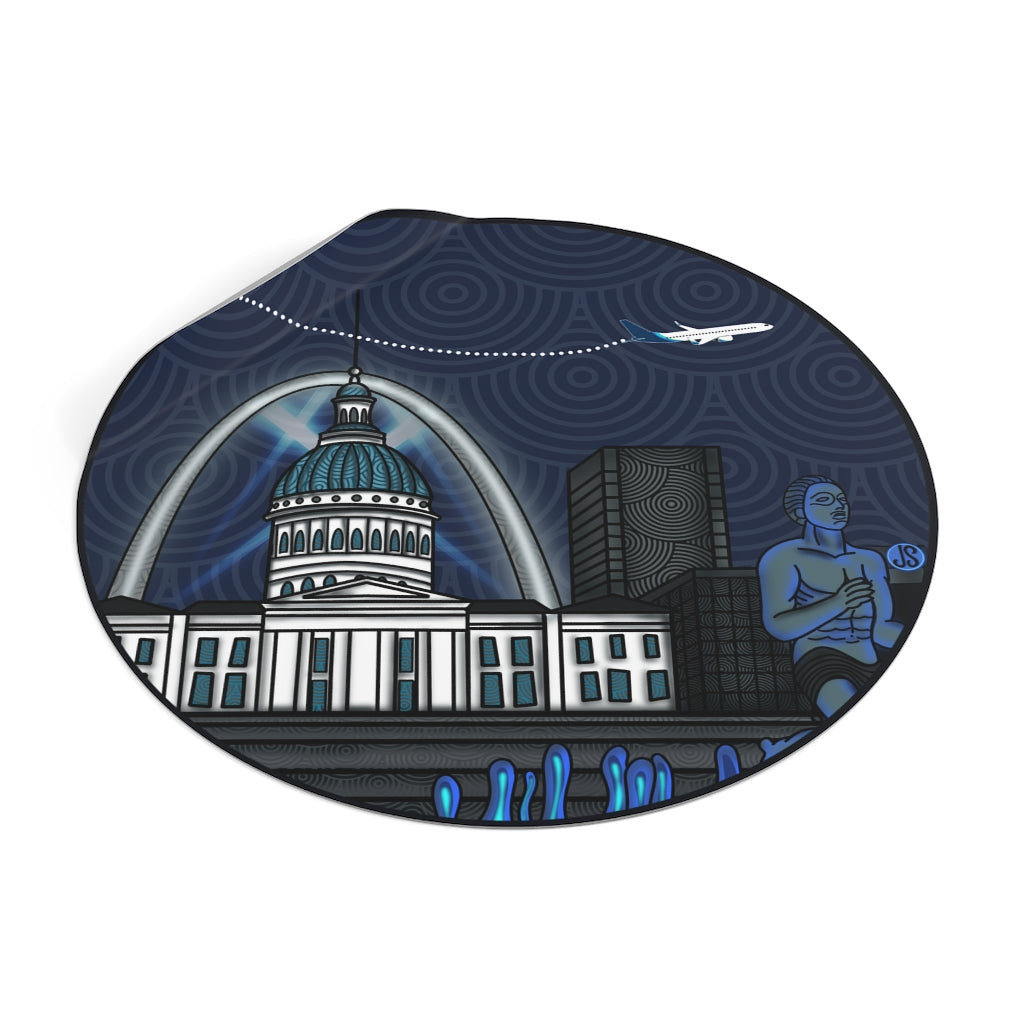 STL - St. Louis Round Vinyl Stickers