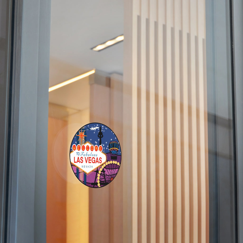 Las Vegas Round Vinyl Stickers