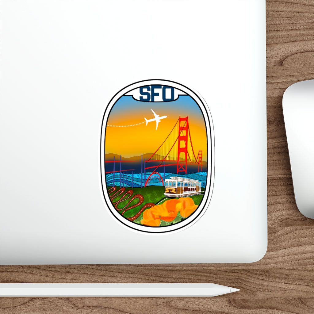 SFO-San Francisco WHT PLANE Stickers