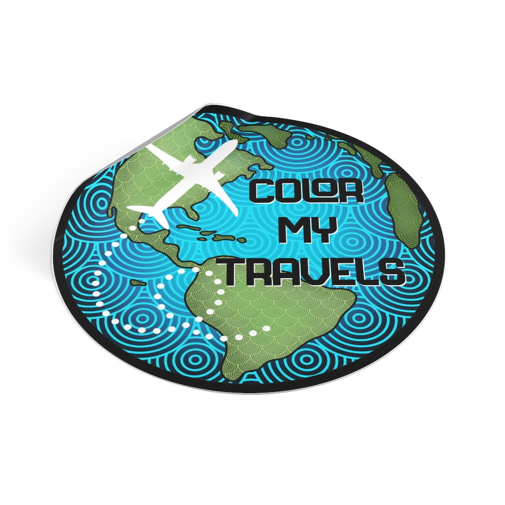 Color my travels Vinyl Stickers