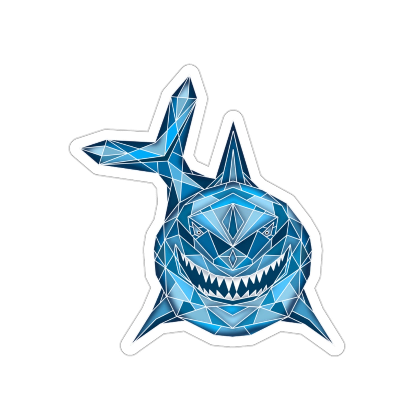 Swimming Blue Shark Die-Cut Stickers