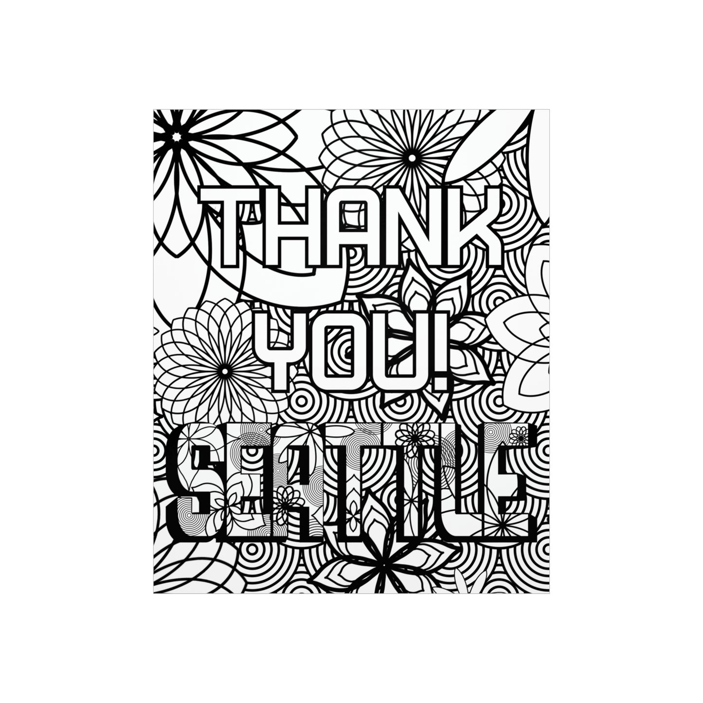 Thank you Seattle Coloring Poster