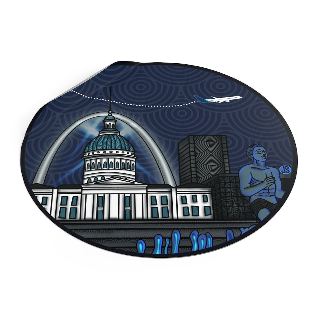 STL - St. Louis Round Vinyl Stickers