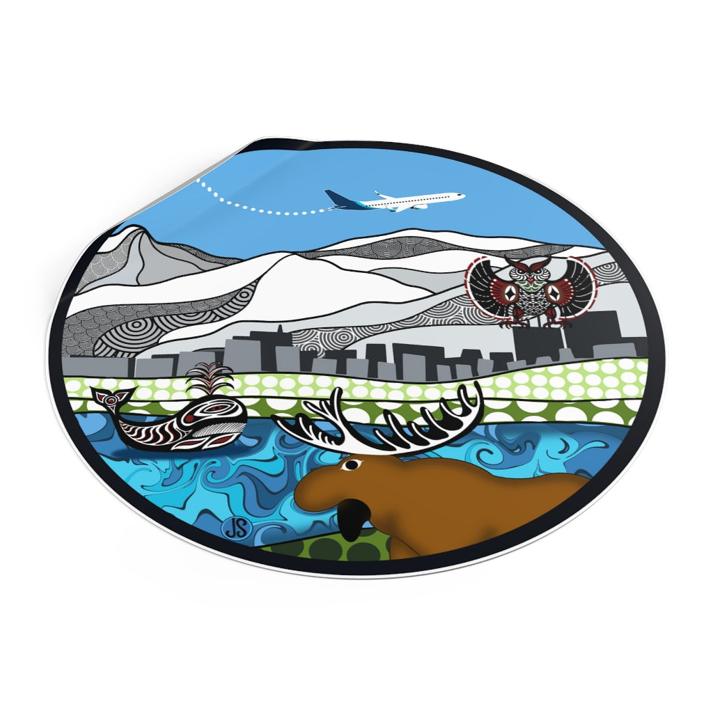 Anchorage Round Vinyl Stickers