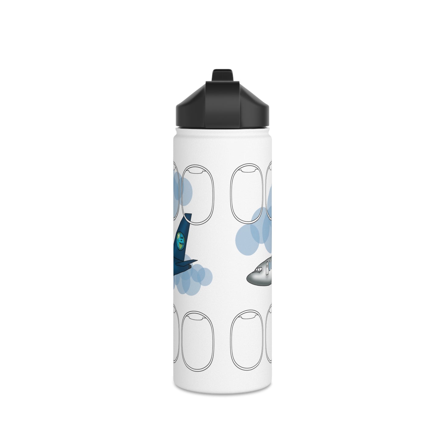 Jet window collection Stainless Steel Water Bottle, Standard Lid