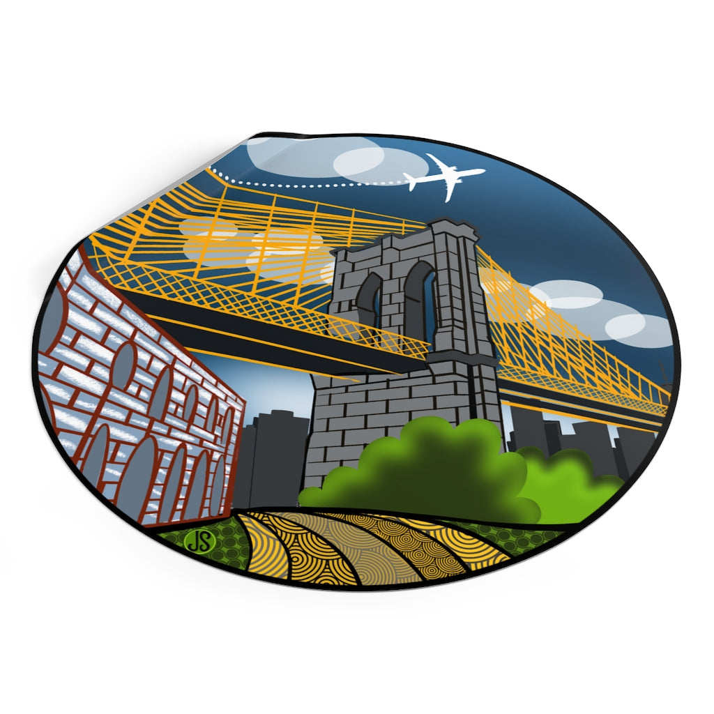 Brooklyn Bridge Round Vinyl Stickers